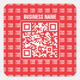 QR-Werbecode (editierbar) mit Logo-Muster Quadratischer Aufkleber