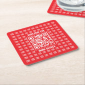 QR-Werbecode (editierbar) mit Logo-Muster Rechteckiger Pappuntersetzer (angewinkelt)