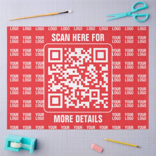 QR-Werbecode (editierbar) mit Logo-Muster Seidenpapier (Basteln)