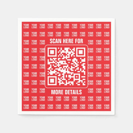 QR-Werbecode (editierbar) mit Logo-Muster Serviette (Vorderseite)