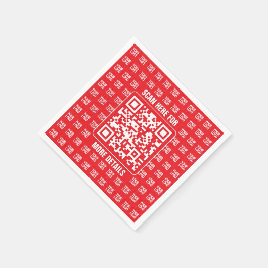 QR-Werbecode (editierbar) mit Logo-Muster Serviette (Ecke)