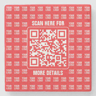 QR-Werbecode (editierbar) mit Logo-Muster Steinuntersetzer