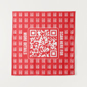 QR-Werbecode (editierbar) mit Logo-Muster Wandteppich (Vorderseite (Horizontal))