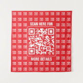 QR-Werbecode (editierbar) mit Logo-Muster Wandteppich (Vorderseite)