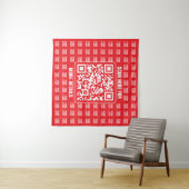 QR-Werbecode (editierbar) mit Logo-Muster Wandteppich (Beispiel (Horizontal))
