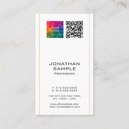 QR-Werbecode Firmenlogo hochladen Visitenkarte (Vorderseite)