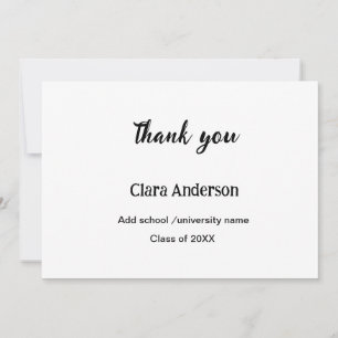 QR White Black Foto Classic Eleg Graduation Party Dankeskarte