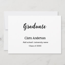 QR White Black Foto Classic Eleg Graduation Party Einladung