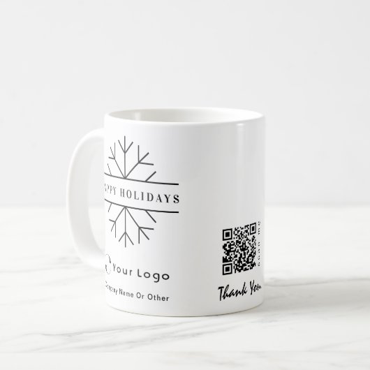 QR White Christmas Chake Snowflake Kaffeetasse (Vorderseite Links)