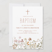 QR Wildblume Taufgarten im Blut Einladung (Vorderseite)