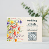 qr Wildblume Wedding Boho Country Floral Begleitkarte (Stehend Vorderseite)