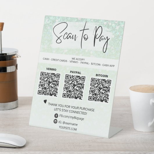 *~* QR-ZAHLUNGstabelle Zelt-Zelt-Zelt-Schildtablet Sockelschild (In SItu)