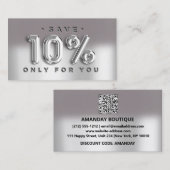 QRCODE 10% Rabatt Online Shop Silver Gray Visitenkarte (Vorne/Hinten)