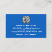 QRCODE 30%OFF Discount Blue Rose Insert VIP Visitenkarte (Rückseite)