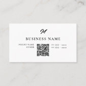 QrCode Business Card für berufliche Elegant Monogr Visitenkarte (Vorderseite)