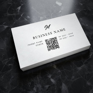 QrCode Business Card für berufliche Elegant Monogr Visitenkarte