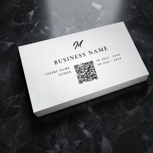 QrCode Business Card für berufliche Elegant Monogr Visitenkarte