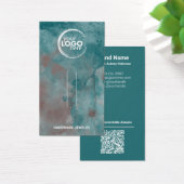 QRCode-Display-Karte für aquamarine Wasserfarben-H (Schreibtisch)