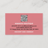 QRCODE EINFÜGEN 30%OFF Rose Maroon Discount Code Visitenkarte (Rückseite)