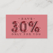 QRCODE EINFÜGEN 30%OFF Rose Maroon Discount Code Visitenkarte (Vorderseite)