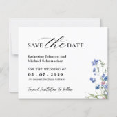 QRcode-Hochzeit der Aquarellfarbe Wildblume Datum  (Vorderseite)