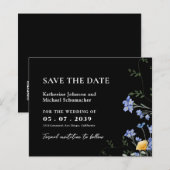 QRcode-Hochzeit der Aquarellfarbe Wildblume Datum  (Vorne/Hinten)