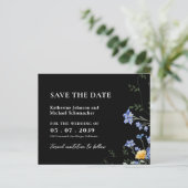 QRcode-Hochzeit der Aquarellfarbe Wildblume Datum (Stehend Vorderseite)