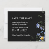 QRcode-Hochzeit der Aquarellfarbe Wildblume Datum (Vorderseite)