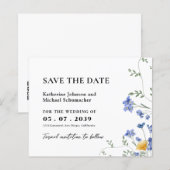 QRcode-Hochzeit der Aquarellfarbe Wildblume Datum  (Vorne/Hinten)