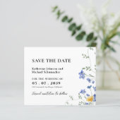 QRcode-Hochzeit der Aquarellfarbe Wildblume Datum (Stehend Vorderseite)