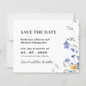 QRcode-Hochzeit der Aquarellfarbe Wildblume Datum (Vorderseite)