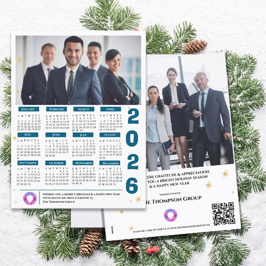 QRCODE-Kalender-Firmenlogo Feiertagspostkarte