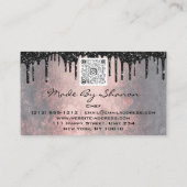 QRCode Koch Kitchen Tropfen Logo Knife Silver Grun Visitenkarte (Rückseite)