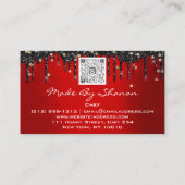 QRCode Koch Kitchen Tropfen Logo Messer Red Gold Visitenkarte (Rückseite)