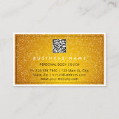 QRCode Logo Body Sculpting Massage Pflege Orange Visitenkarte (Rückseite)