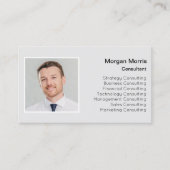 QRCode Logo Foto Beruflich Company Gray Visitenkarte (Vorderseite)