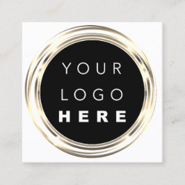 QRCode Logo Online Shop Rahmen Gold White Shop Quadratische Visitenkarte