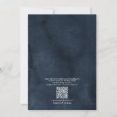 QRCode Navy Blue Burgundy Floral Watercolor Script Einladung (Rückseite)