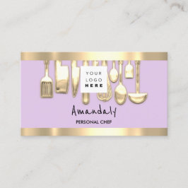 QRCode Personal Koch Cooking Restaurant Food Lilac Visitenkarte