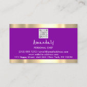 QRCode Personal Koch Cooking Restaurant FoodPurple Visitenkarte (Rückseite)