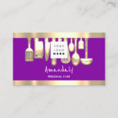 QRCode Personal Koch Cooking Restaurant FoodPurple Visitenkarte (Vorderseite)