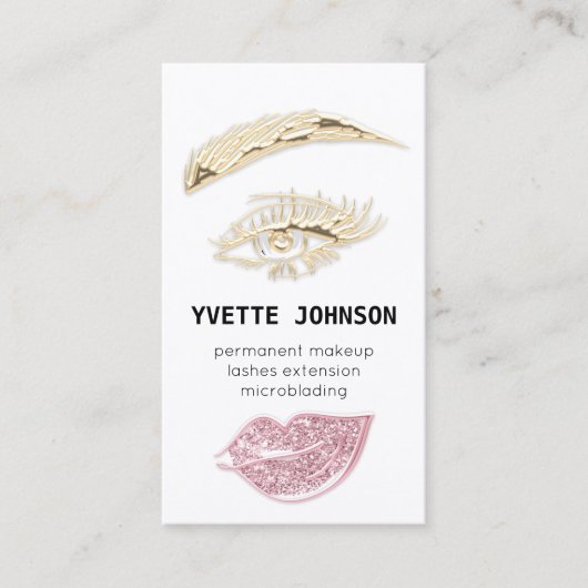 QRCode Pink, bleibendes Makeup-Logo Visitenkarte (Vorderseite)