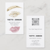 QRCode Pink, bleibendes Makeup-Logo Visitenkarte (Vorne/Hinten)