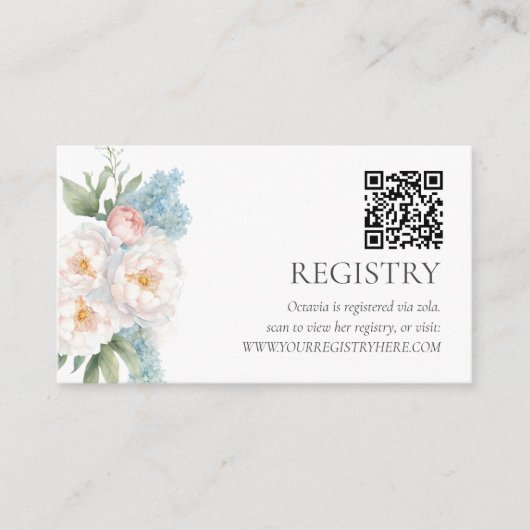 QRCODE-REGISTRIERUNG für weich blaue und rosa BLUM Begleitkarte (Vorderseite)