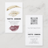 QRCode-Rose des Lash Brow Permanent Makeup-Logos Visitenkarte (Vorne/Hinten)