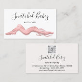 QRCODE-Rose für die Körperpflege weiß Visitenkarte (Vorne/Hinten)