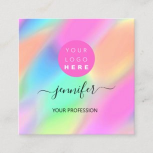 QRCode-Unique-Logo für berufliche Makeup-Boutique Quadratische Visitenkarte