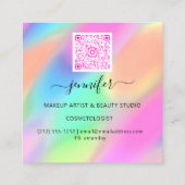 QRCode-Unique-Logo für berufliche Makeup-Boutique Quadratische Visitenkarte (Rückseite)