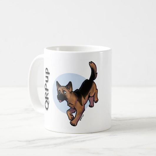QRPup Cup - German Shepherd Kaffeetasse (Vorderseite Links)