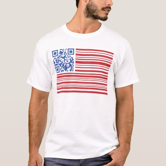 QSA- USA FLAG-QR CODE BY QRAZY Q T-Shirt (Vorderseite)